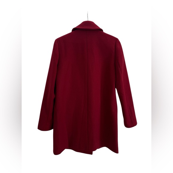 BNWT Ann Taylor Wool Double Breasted Pea Coat Winter Coat Women Red Size Small - Picture 4 of 6